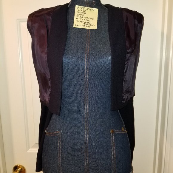 ✅501 NWoT Preview Collection Navy Blue Lined Bolero - Picture 6 of 9